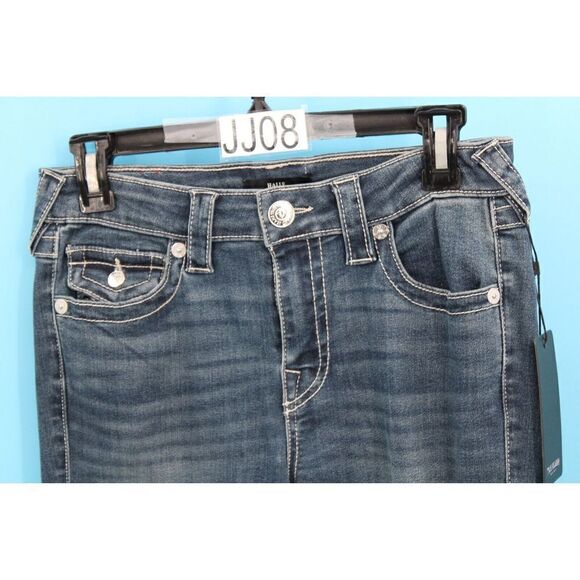 TRUE RELIGION SEQUIN HALLE MID RISE SKINNY COLOR BEACH SCAPE SIZE 28 NWT $199 - Picture 2 of 6